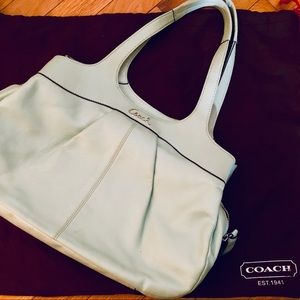 Coach baby blue leather Handbag